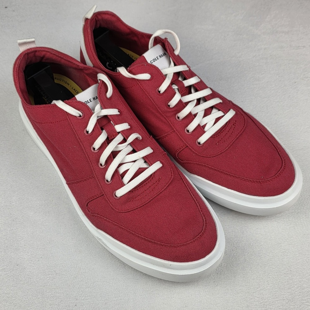 Cole Haan Men Red Grandpro Rally Canvas Court Sneaker‎ Lace Up Shoes Size 13M - Picture 2 of 13